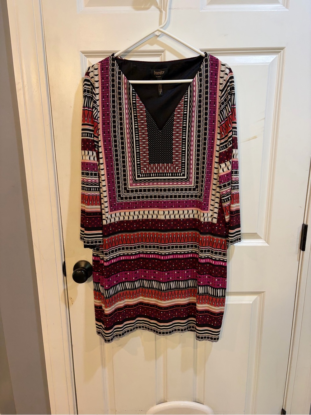 Laundry By Shelli Segal Pink Geometric Shift Dress